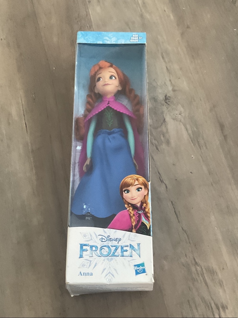 Disney Anna Doll in Blue, Pink and Teal Outfit